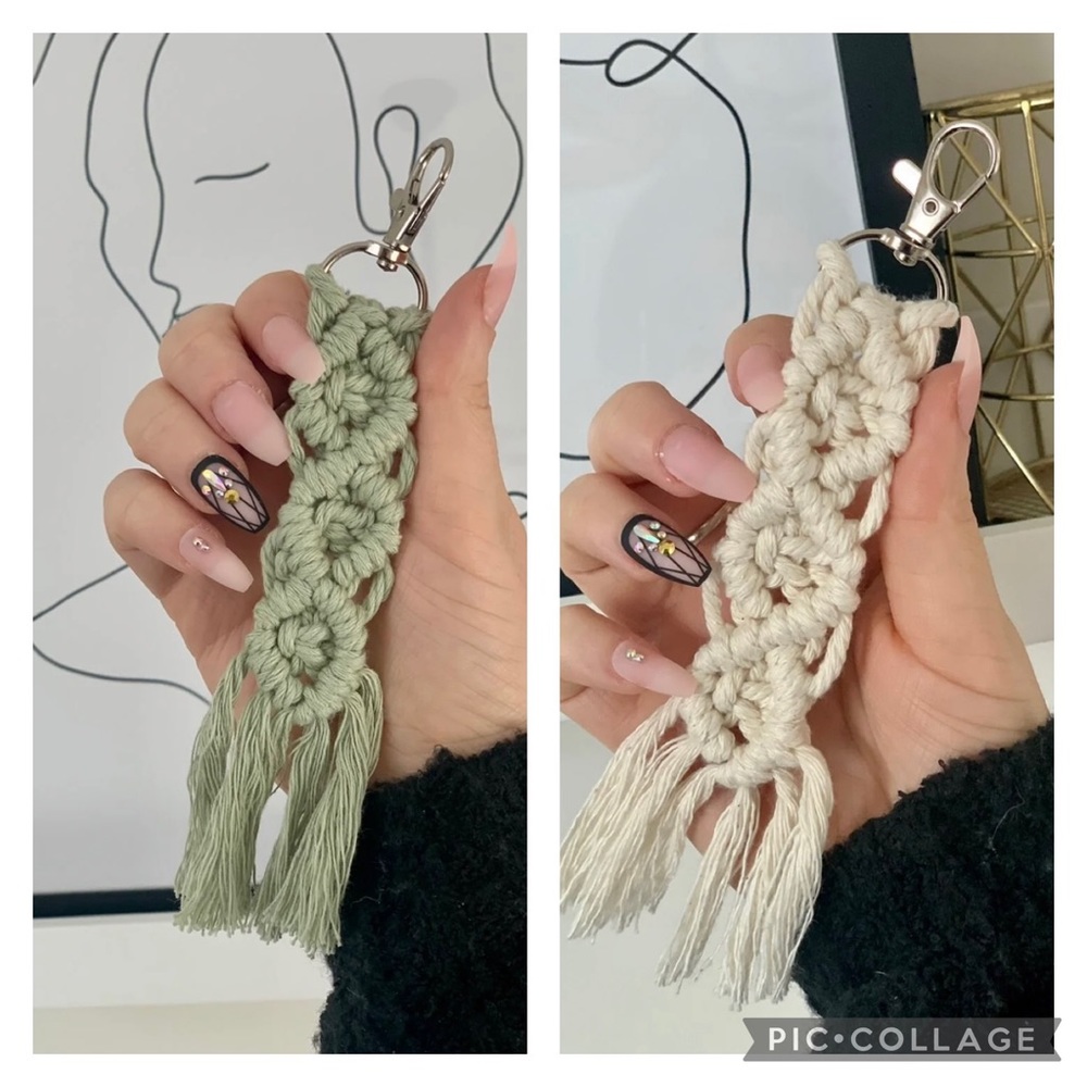 Boho Macrame Keychain - Picture 6 of 8